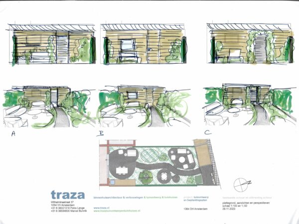 Scan A+J 3 aanzichen + schetsen nieuwe schuur 01-12-23